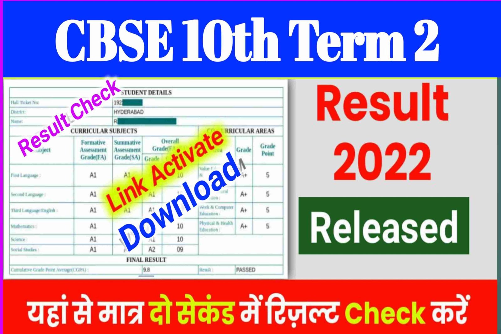 Cbse Class 10th Term 2 Result 2022 Out Cbse 10th Result 2022 Term 2