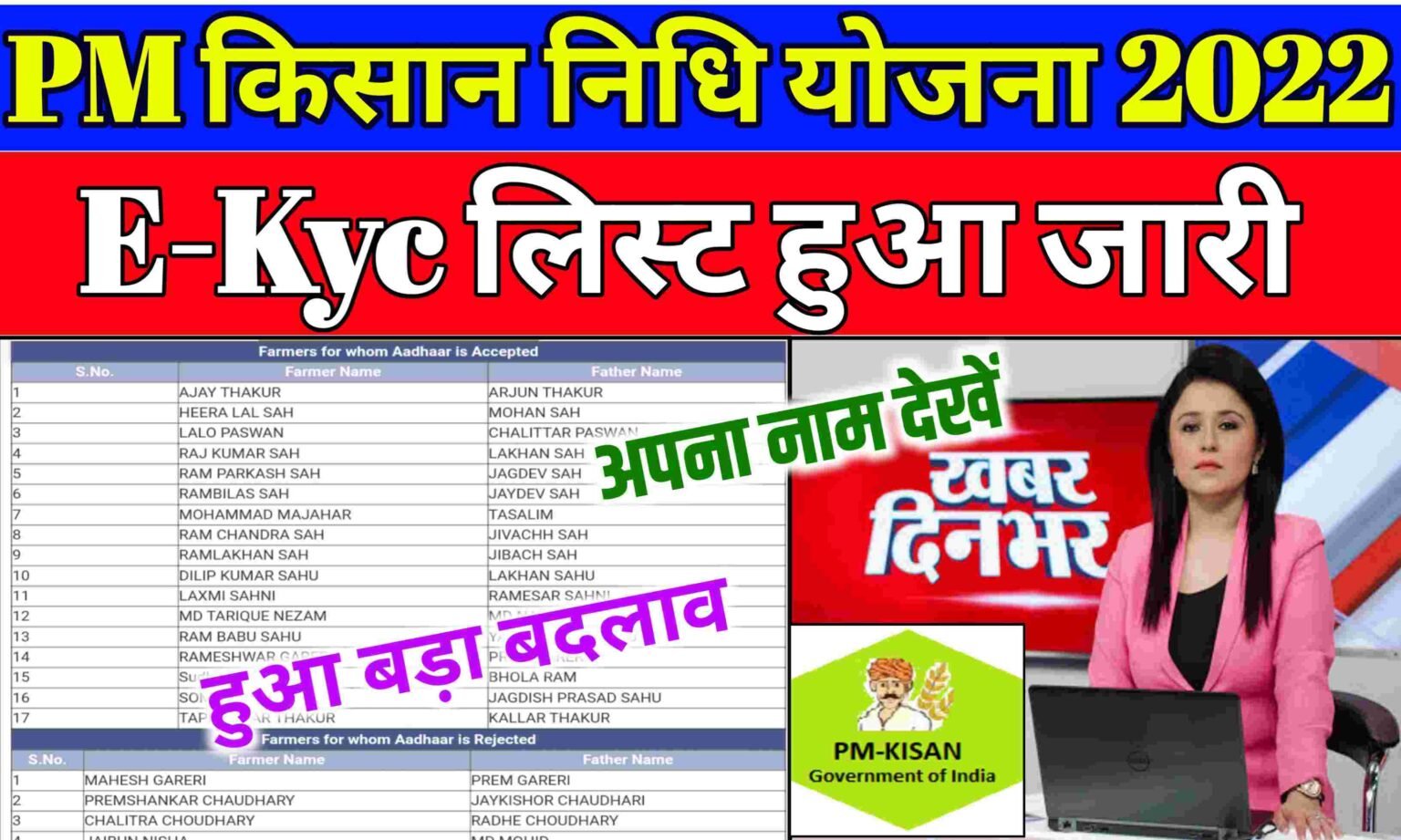 PM Kisan E Kyc List 2021-22: