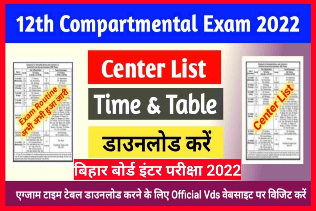 Bihar board 12th compartmental exam date 2022 admit card| Bseb 12th compartment exam 2022! Compartment Exam 2022 Date Bihar Board|
