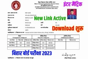 12th Dummy Registration Card Download 2023| 10th Registration Card