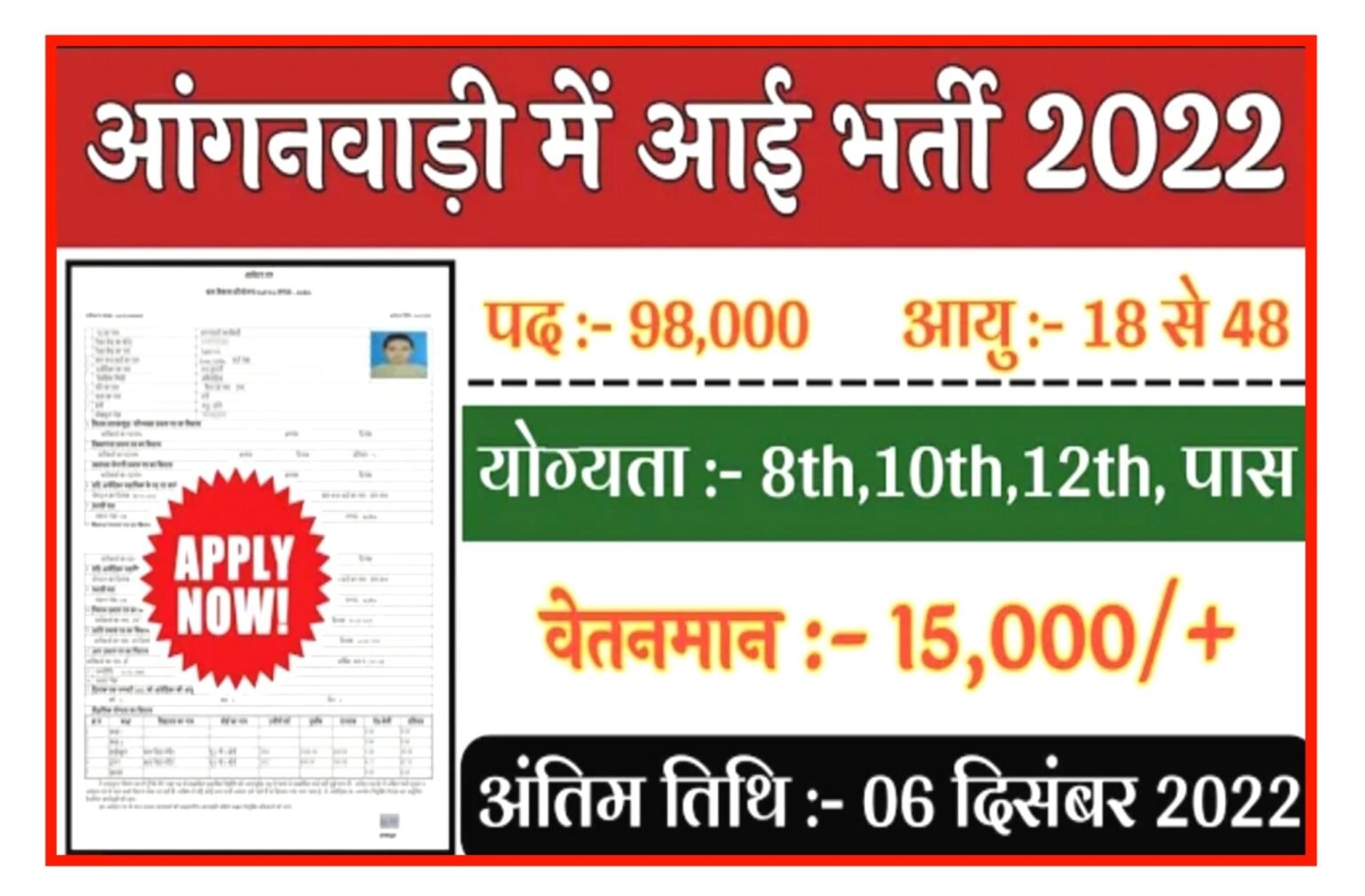 Anganwadi New Vacancy Online 2022: Anganwadi Vacancy 2022| आंगनवाड़ी में निकली 57000+ पदों पर बंपर भर्ती यहां से करे ऑनलाईन Direct Link...