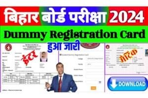 Bihar Board Inter Matric Dummy Registration Card 2024: