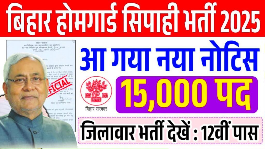 Bihar Home Guard Vacancy 2025 Notice Out